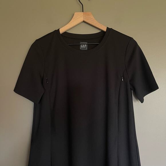 GAP Maternity Side Zip Nursing Dress in Ponte Black Sz Small Classic Comfortable - Picture 5 of 16